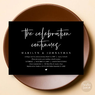 Modern Wedding Elopement the celebration continues Invitation