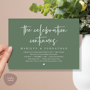 Modern Wedding Elopement the celebration continues Invitation