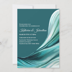 Modern Wedding-Emerald Green- Invitation