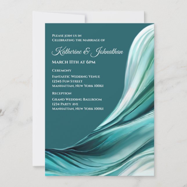 Modern Wedding-Emerald Green- Invitation (Front)