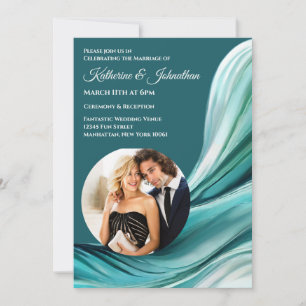 Modern Wedding-Emerald Green-Photo- Invitation