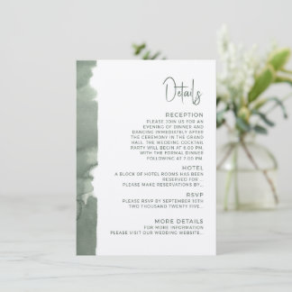 Modern wedding Enclosure Card  Details.