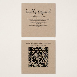 Modern Wedding Enclosure QR Code RSVP Website Card
