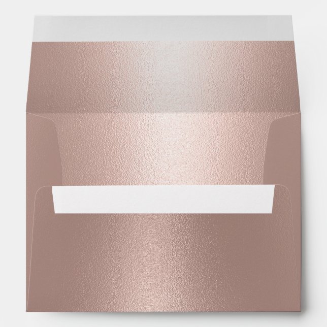 Modern Wedding Faux Rose Gold Foil 5X7 Envelope (Back (Bottom))