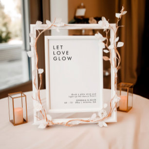 Modern Wedding Glow Stick Wedding Send Off Sign Invitation