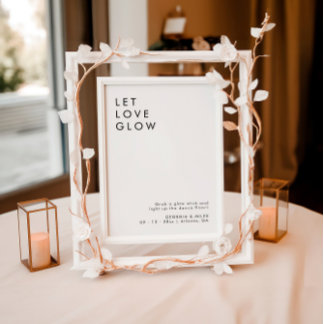 Modern Wedding Glow Stick Wedding Send Off Sign Invitation