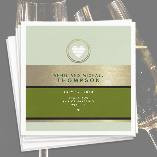 Modern wedding green  napkin (Creator Uploaded)