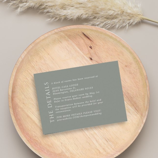 Modern Wedding Green Sage Details Enclosure Card (Creator Uploaded)