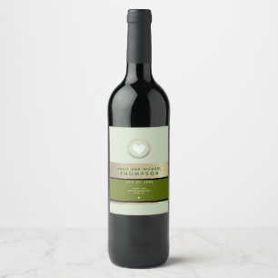 Modern Wedding Green Wine Label
