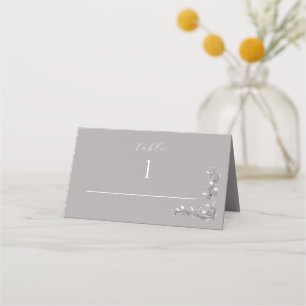 Modern Wedding Grey Hues Table Folded Place Card