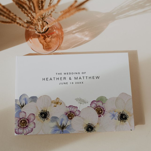 Modern Wedding Guest Book (Modern Floral Wedding Guest Book by Painted Paperie
)