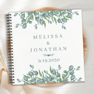 Modern Wedding Guest Book Eucalyptus Greenery
