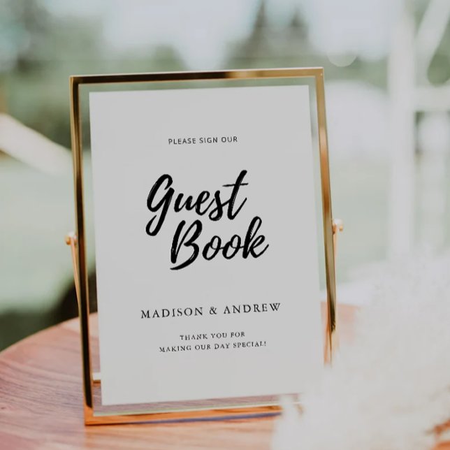 Modern Wedding Guest Book Sign Template (Modern Wedding Guest Book Sign Template)