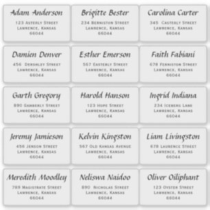 Modern Wedding Guest Individual Names and Address 