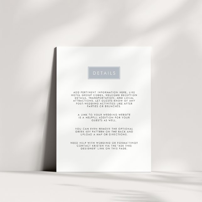 Modern Wedding Guest Information Card | Slate (Creator Uploaded)