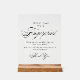 Modern Wedding Guest Tree Fingerprint Sign