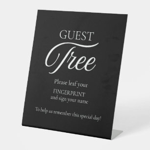 Modern Wedding Guest Tree Fingerprint Sign