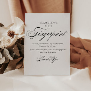 Modern Wedding Guest Tree Fingerprint Sign