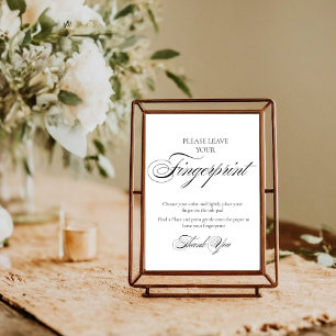 Modern Wedding Guest Tree Fingerprint Sign