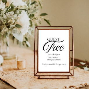 Modern Wedding Guest Tree Fingerprint Sign