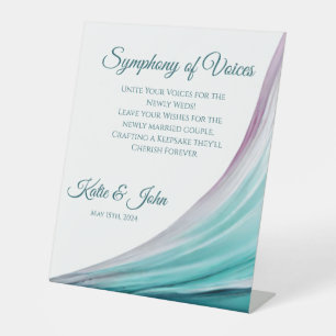 Modern-Wedding Guestbook Sign-Purple and Teal- Pedestal Sign
