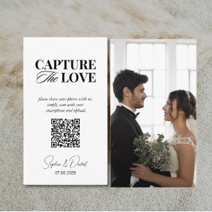 Modern Wedding Guests photo sharing QR Code  Enclosure Card