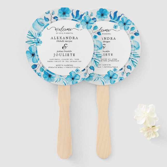 Modern Wedding  Hand Fan (Front and Back)