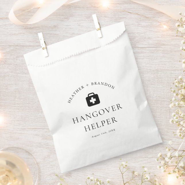 Modern Wedding Hangover Kit  Favour Bag (Clipped)