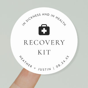 Modern Wedding Hangover Recovery Kit  Classic Round Sticker