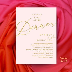 Modern Wedding Happily Ever After Reception Dinner Invitation
