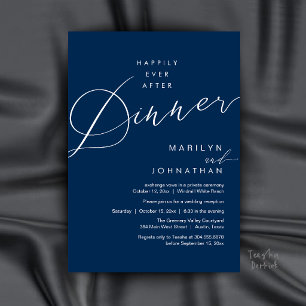 Modern Wedding Happily Ever After Reception Dinner Invitation