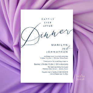 Modern Wedding Happily Ever After Reception Dinner Invitation