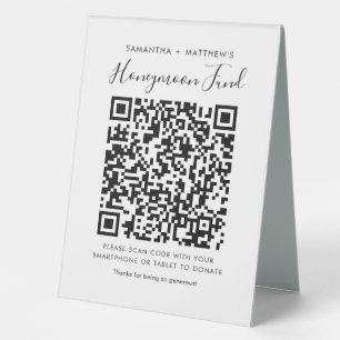Modern Wedding Honeymoon Fund QR Code Donation