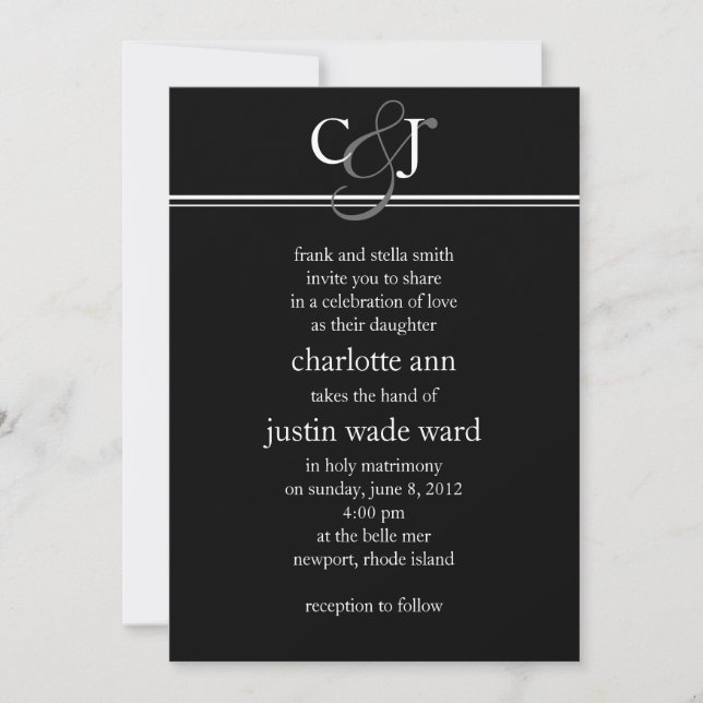modern; wedding invitation (Front)