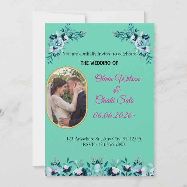 Modern Wedding Invitation Back Message (Front)
