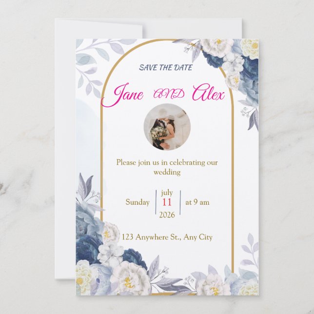 Modern Wedding Invitation Back Message (Front)