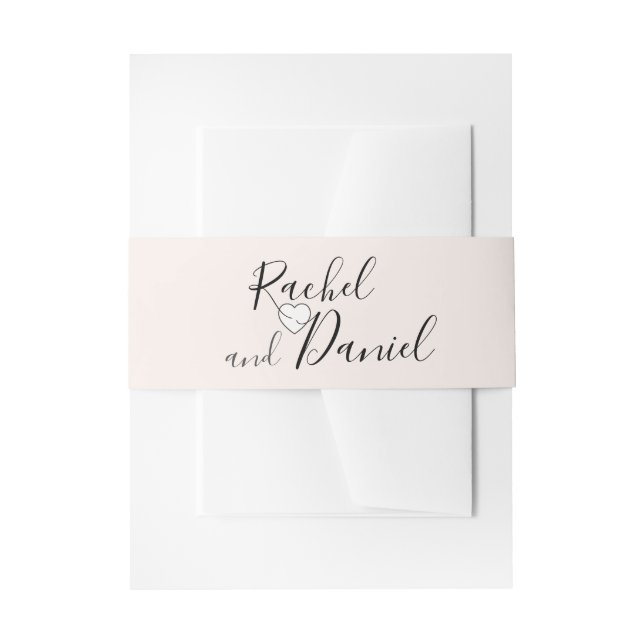 Modern Wedding Invitation Belly Band (Front Example)
