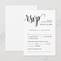 Modern Wedding Invitation RSVP Enclosed Cards