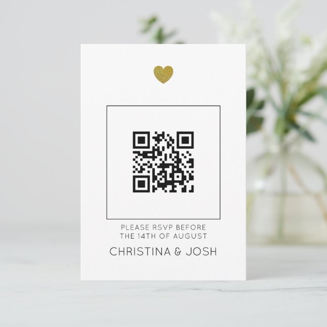 Modern Wedding Invitation RSVP QR Code   (Standing Front)