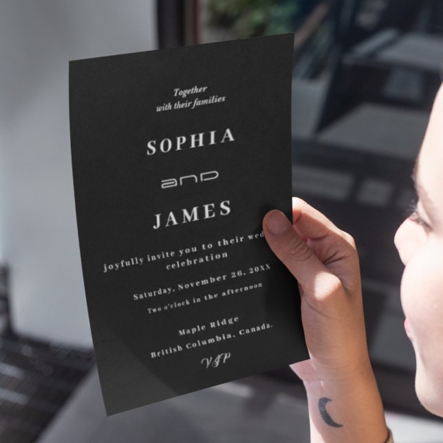 Modern Wedding Invitation ( White and Black ) (Wedding invitation card)