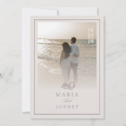 Modern Wedding Invitation with Bold Date Front 