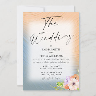 Modern wedding invitation with pastel colours 