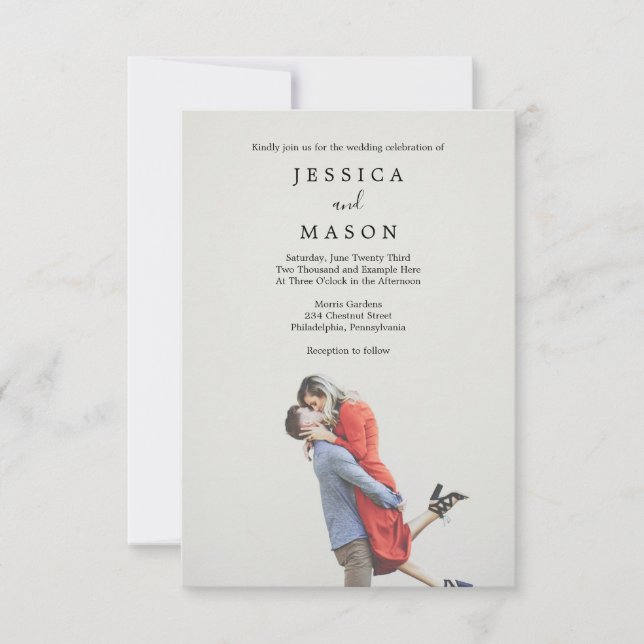 Modern Wedding Invitation with Photo (Front)