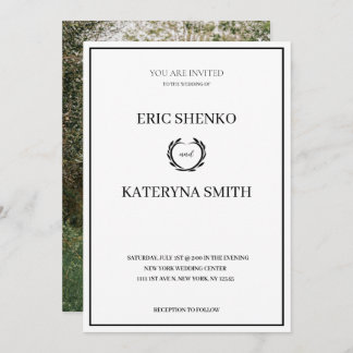 Modern Wedding Invitation with Photo on the Back