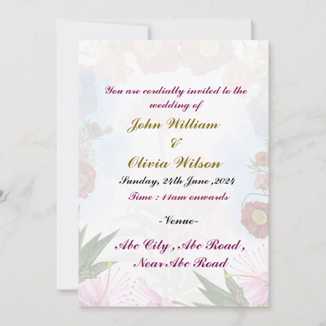 Modern Wedding Invitations  (Front)