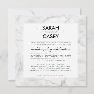 MODERN WEDDING INVITE modern mod spot black marble