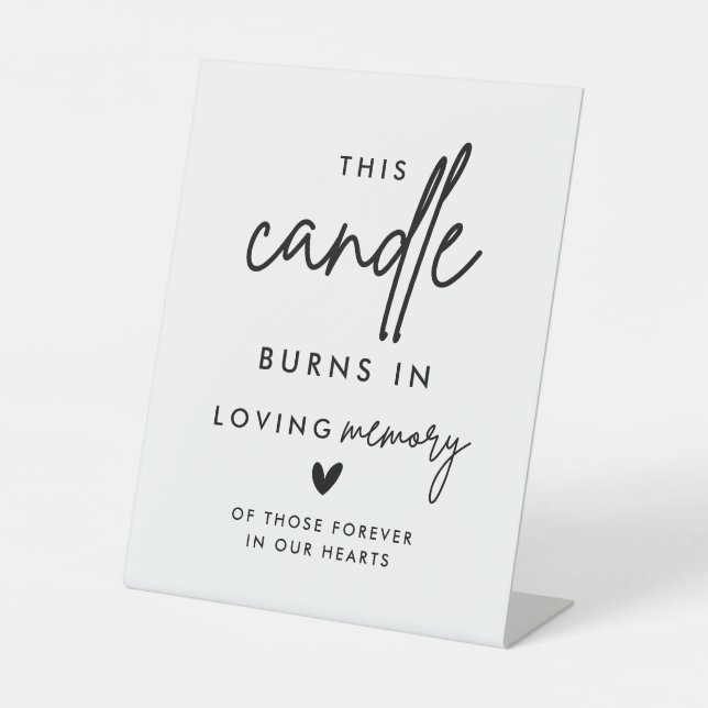 Modern Wedding Memorial Candle Burns Sign (Front)