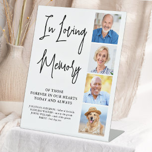 Modern Wedding Memorial Personalised Photo Collage Pedestal Sign