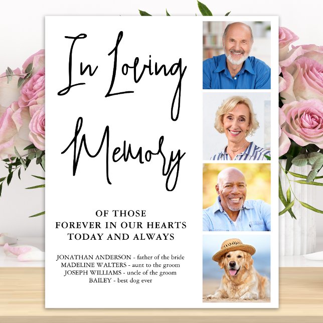 Modern Wedding Memorial Personalised Photo Collage Poster (Creator Uploaded)