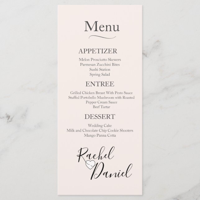Modern Wedding Menu (Front)